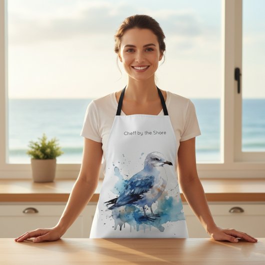 海風：水色カモメ エプロン