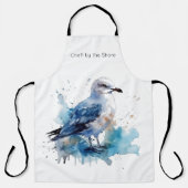 海風：水色カモメ エプロン (正面)