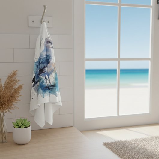 海風：水色カモメ キッチンタオル