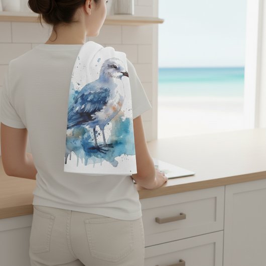 海風:水色カモメ キッチンタオル