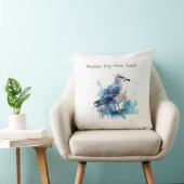 海風：水色カモメ クッション (椅子)