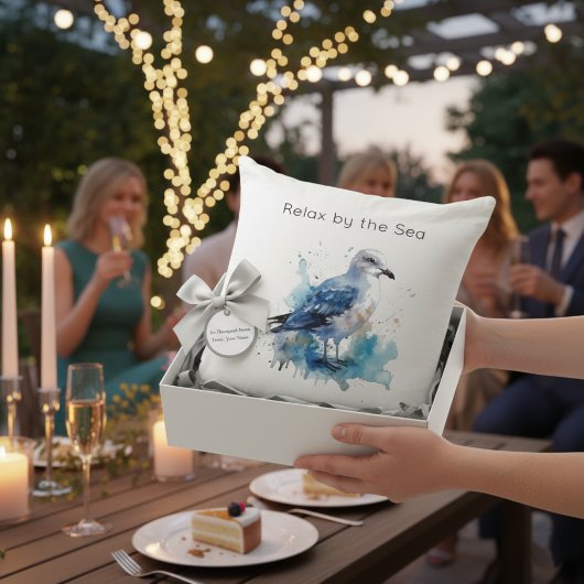 海風:水色カモメ クッション