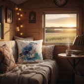 海風:水色カモメ クッション