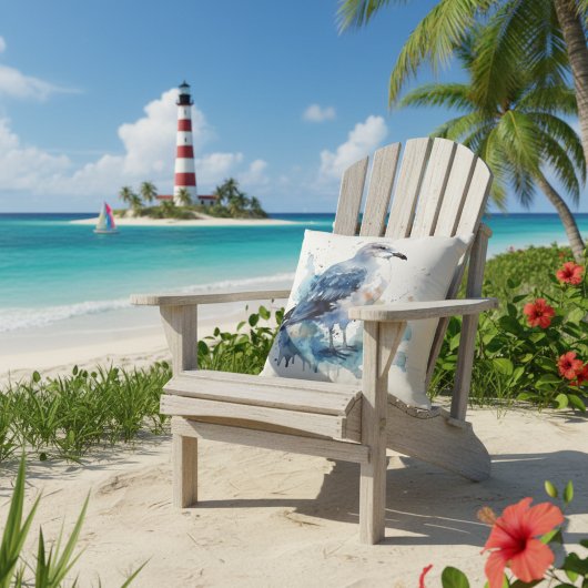 海風:水色カモメ クッション