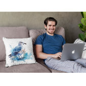 海風:水色カモメ クッション