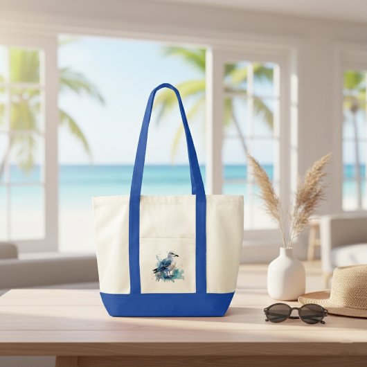 海風:水色カモメ トートバッグ