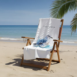 海風：水色カモメ ビーチタオル