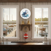 海風:水色カモメ ラージ壁時計