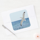 海飛んでいる上のカモメ スクエアシール (封筒)