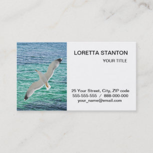 海飛んでいる上のカモメ 名刺