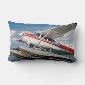 海飛行機離陸、ビクトリア滝、ジンバブエ ランバークッション (裏面)