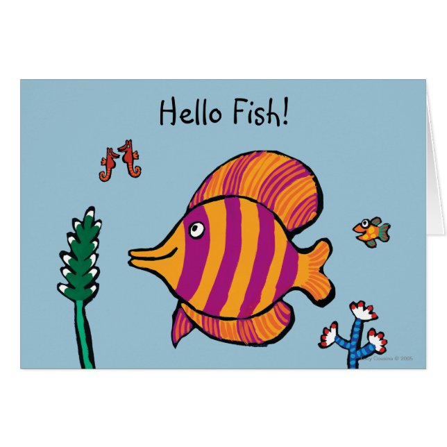 海馬とオレンジと紫の熱帯魚 (正面横)