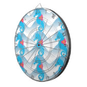 海馬とブルーウェーブのパターン ダーツボード (正面右)