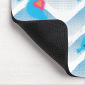 海馬とブルーウェーブのパターン マウスパッド (コーナー)