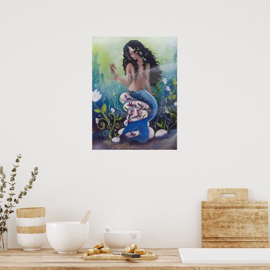 海馬と岩の人魚 ポスター (キッチン)