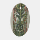 海馬と海藻、ヴィンテージアールヌーボー セラミックオーナメント (右)