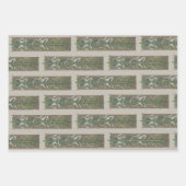 海馬と海藻、ヴィンテージアールヌーボー ラッピングペーパーシート (正面2)