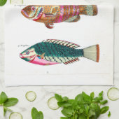 海馬と魚 キッチンタオル (折り畳み)