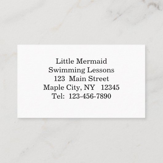 海馬の名刺が入った可愛い人魚 名刺 (裏面)