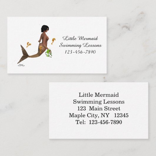 海馬の名刺が入った可愛い人魚 名刺 (正面/裏面)