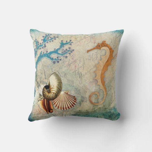 海馬の貝殻 クッション (裏面)