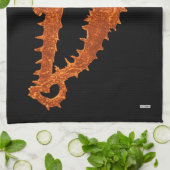 海馬の踊り（オレンジ） キッチンタオル (折り畳み)