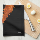 海馬の踊り（オレンジ） キッチンタオル (四つ折り)