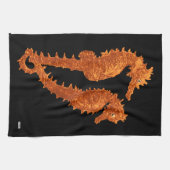 海馬の踊り（オレンジ） キッチンタオル (横)