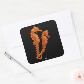 海馬の踊り（オレンジ） スクエアシール (封筒)