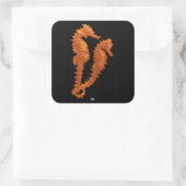海馬の踊り（オレンジ） スクエアシール (バッグ)