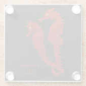 海馬の踊り（赤） ガラスコースター (裏面)