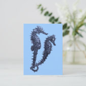 海馬の踊り(青) ポストカード (スタンド正面)