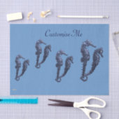 海馬の踊り（青） 薄葉紙 (クラフト)