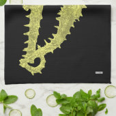 海馬の踊り(黄色) キッチンタオル (折り畳み)