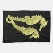 海馬の踊り(黄色) キッチンタオル (横)