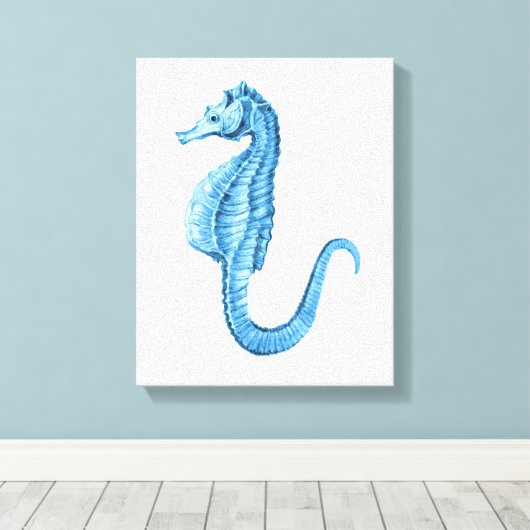 海馬の青い沿岸航海のの水色 キャンバスプリント (インサイチュ (ウッドフロア))