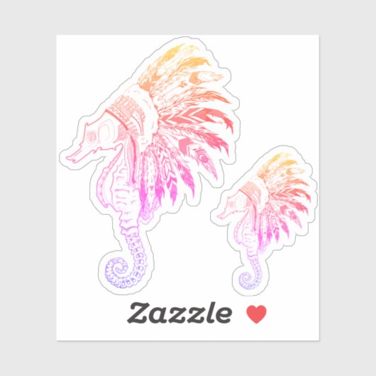 海馬の頭 シール (シート)