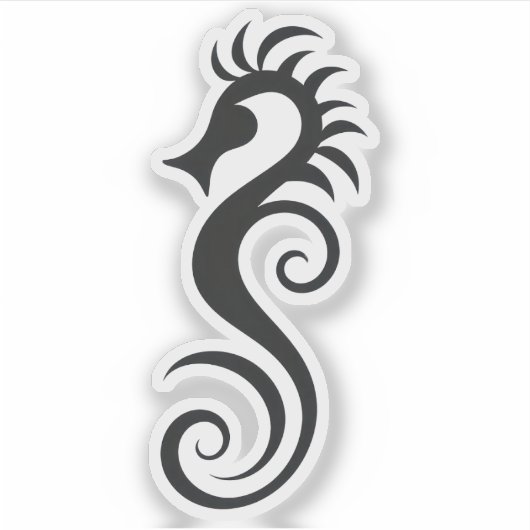 海馬の黒 シール (正面)