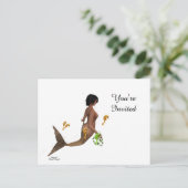 海馬はがき付きかわいい人魚 ポストカード (スタンド正面)