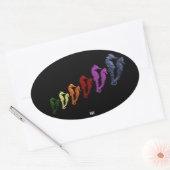 海馬アートのポップ・アートのダンス1 楕円形シール (封筒)