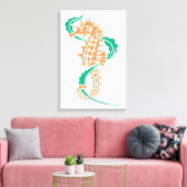 海馬オレンジ、エメラルグリーン及び海藻 キャンバスプリント (インサイチュ (リビング))