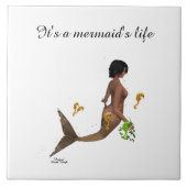 海馬セラミックタイル付きかわいい人魚 タイル (正面)