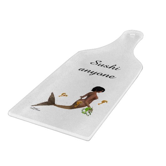 海馬パドルのカッティングボード付き可愛い人魚 カッティングボード (角)