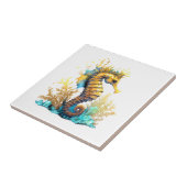 海馬ファンタジーブルー金ゴールド タイル (側面)