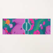 海馬フローラカラフルパーソナライズされた模様 ヨガマット (正面(横))