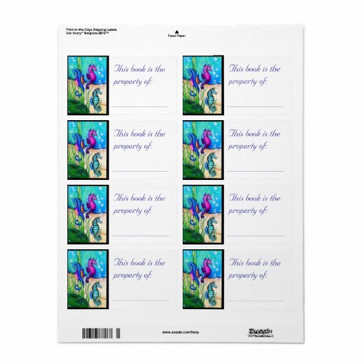 海馬ブックラベル ラベル (フルシート)