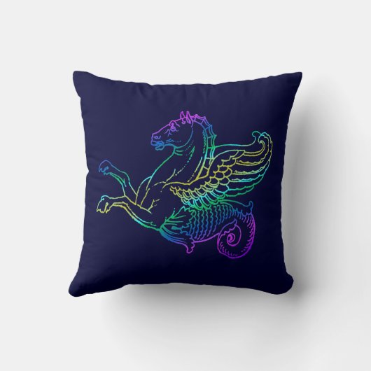 海馬ヴィンテージ芸術枕 クッション (裏面)