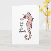 海馬 カード (黄色い花)