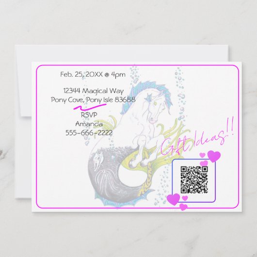 海馬(スカル) 招待状 (裏面)