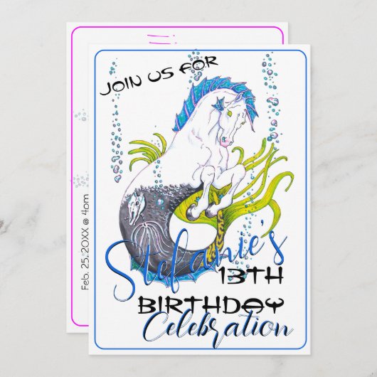 海馬（頭蓋骨） 招待状 (正面/裏面)